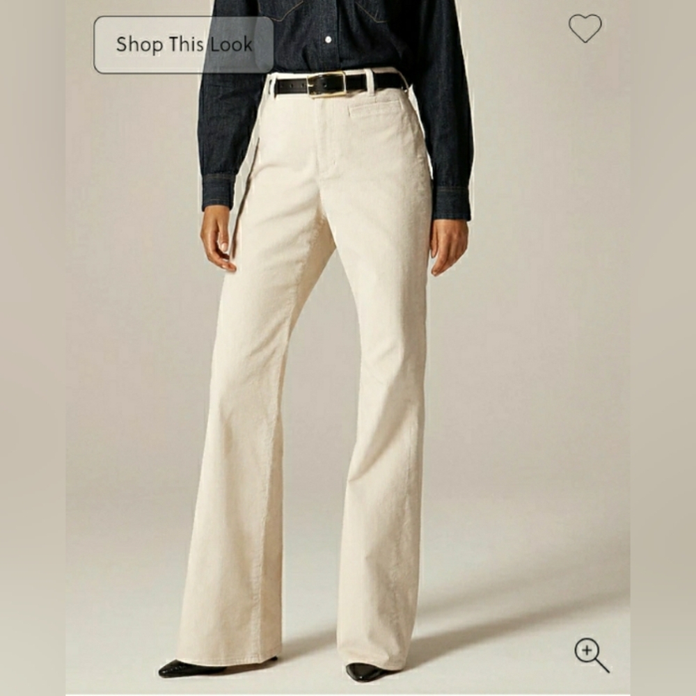 NWT J.Crew Vintage Flare Pant In Corduroy in PALE BONE 28 beige pants NEW